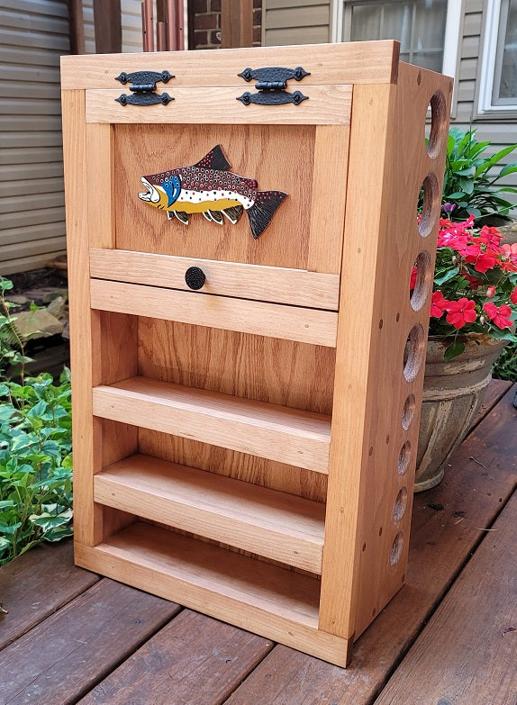 Kinniconnick Fly Rod & Reel Cabinet - Trout