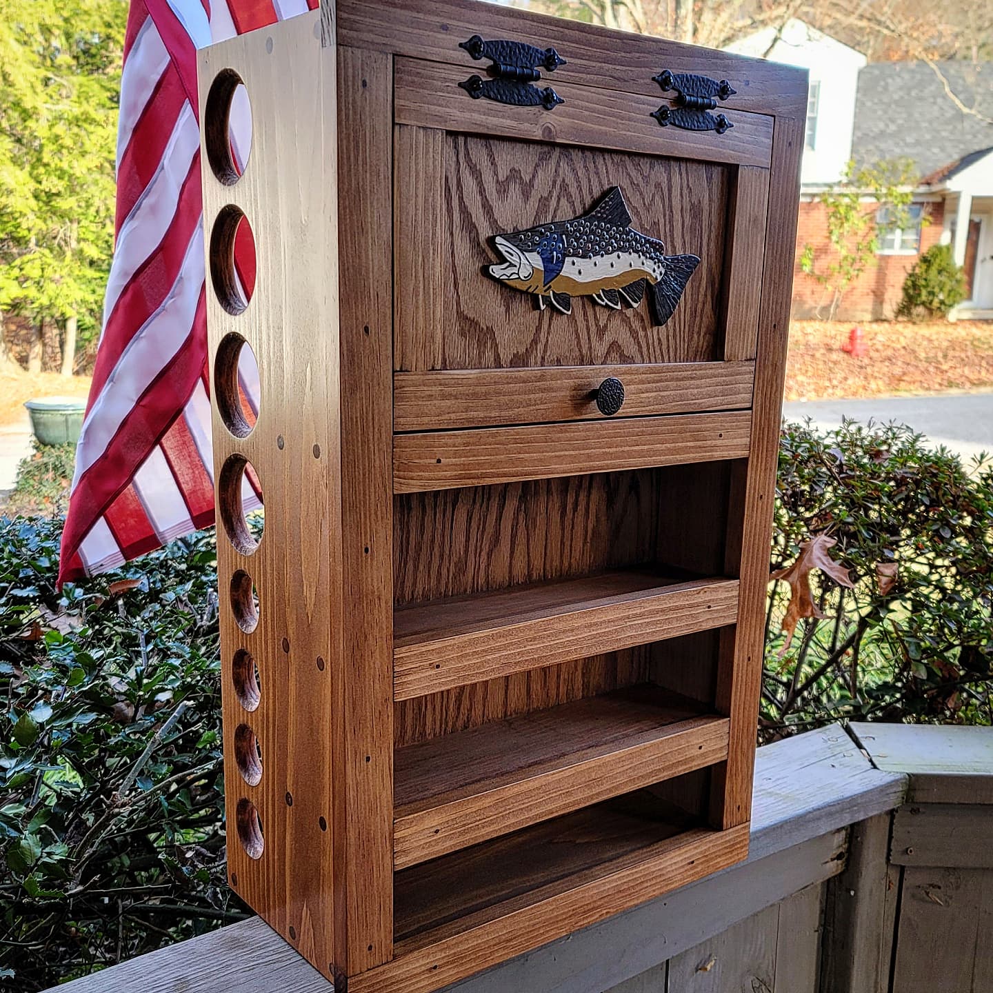 Kinniconnick Fly Rod & Reel Cabinet - Trout
