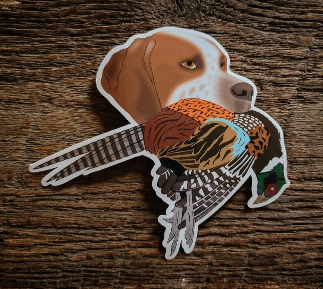 English Pointer with Pheasant Sticker