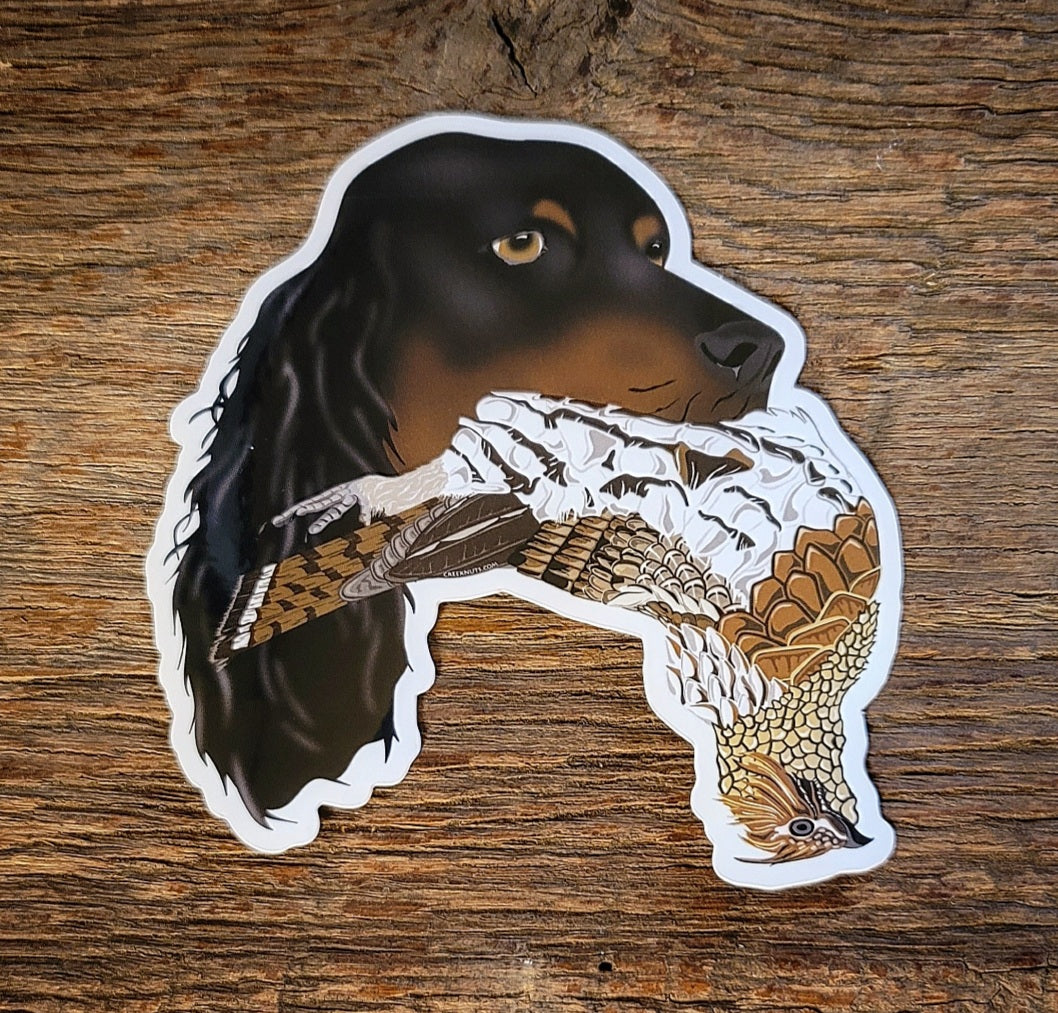 Gordon Setter with Grouse Sticker