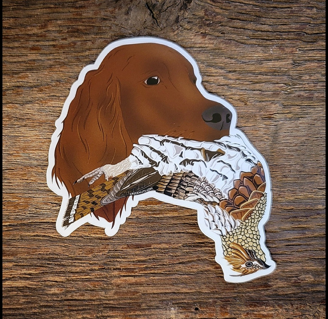Irish Setter with Grouse Sticker