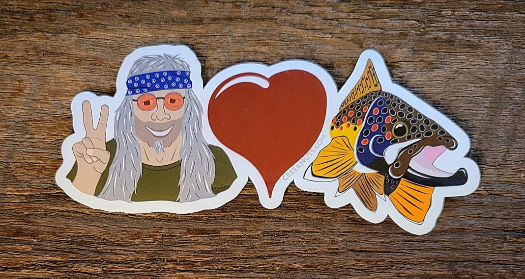 Peace Love Brown Trout Sticker