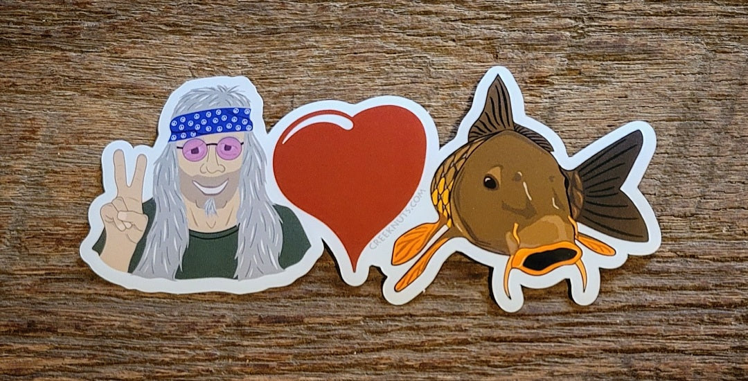Peace Love Carp Sticker