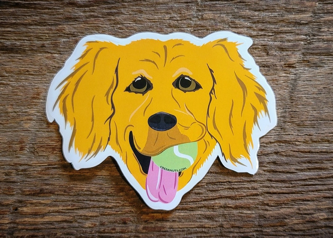 Golden Retriever with Tennis Ball Sticker