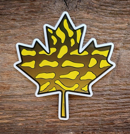 Northern Pike Maple Leaf Sticker