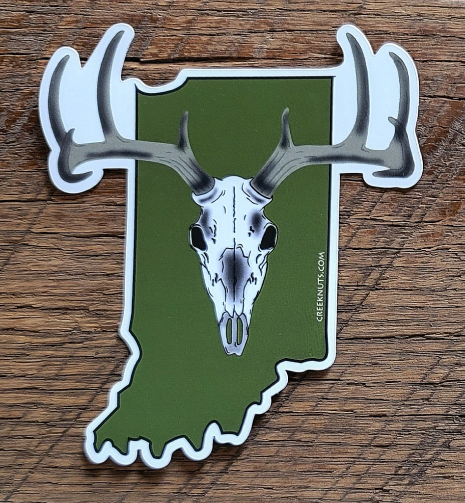 Indiana Whitetail Buck Euro Mount Sticker