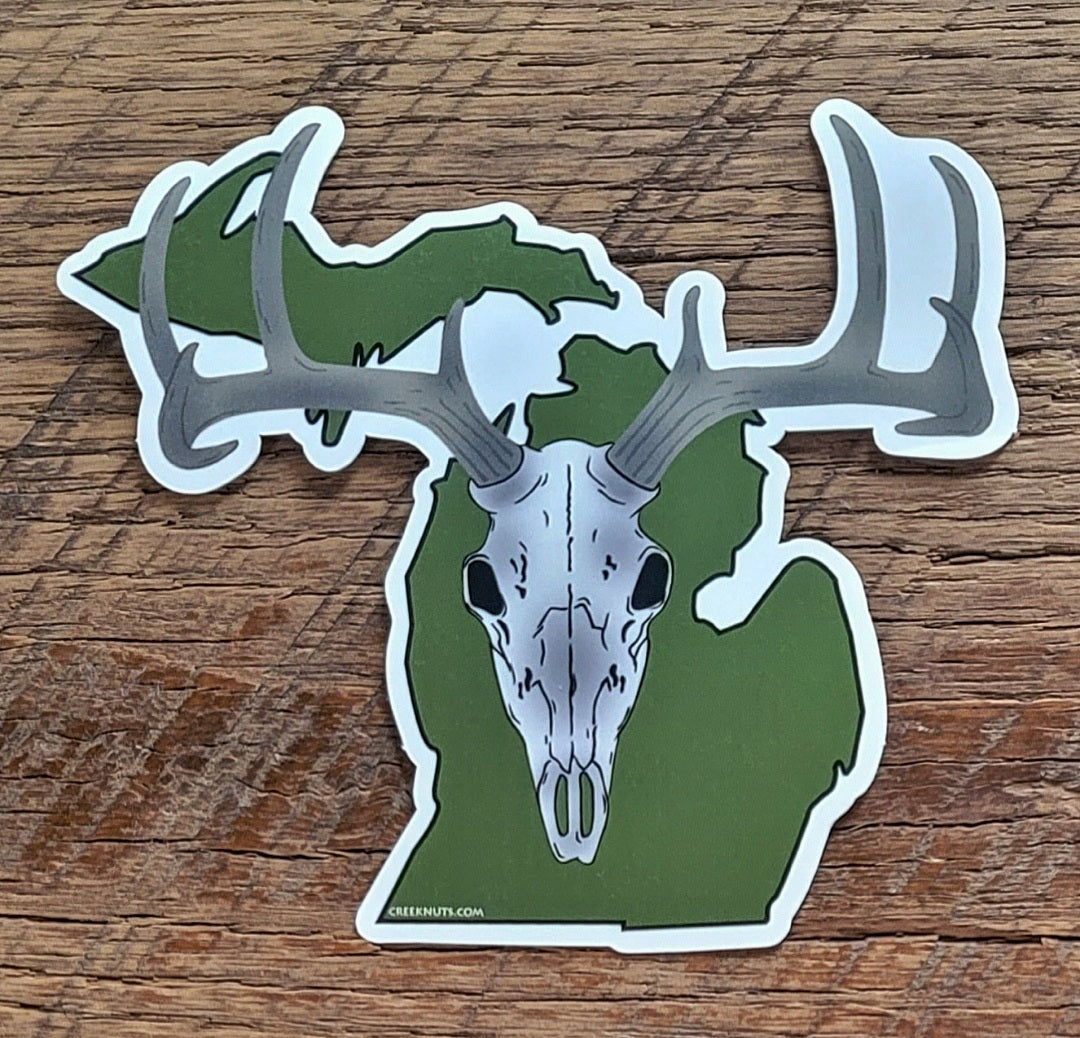 Michigan Whitetail Buck Euro Mount Sticker