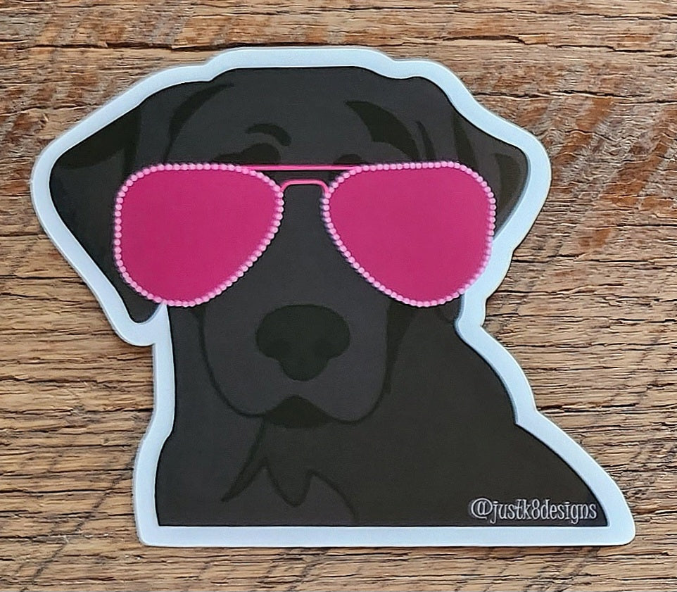 JustK8Designs Black Lab Sunglasses Sticker