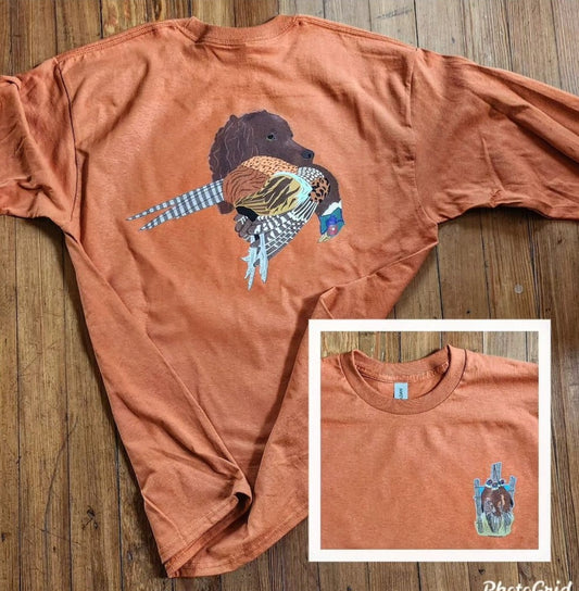 Boykin Spaniel with Pheasant Long Sleeve T-Shirt
