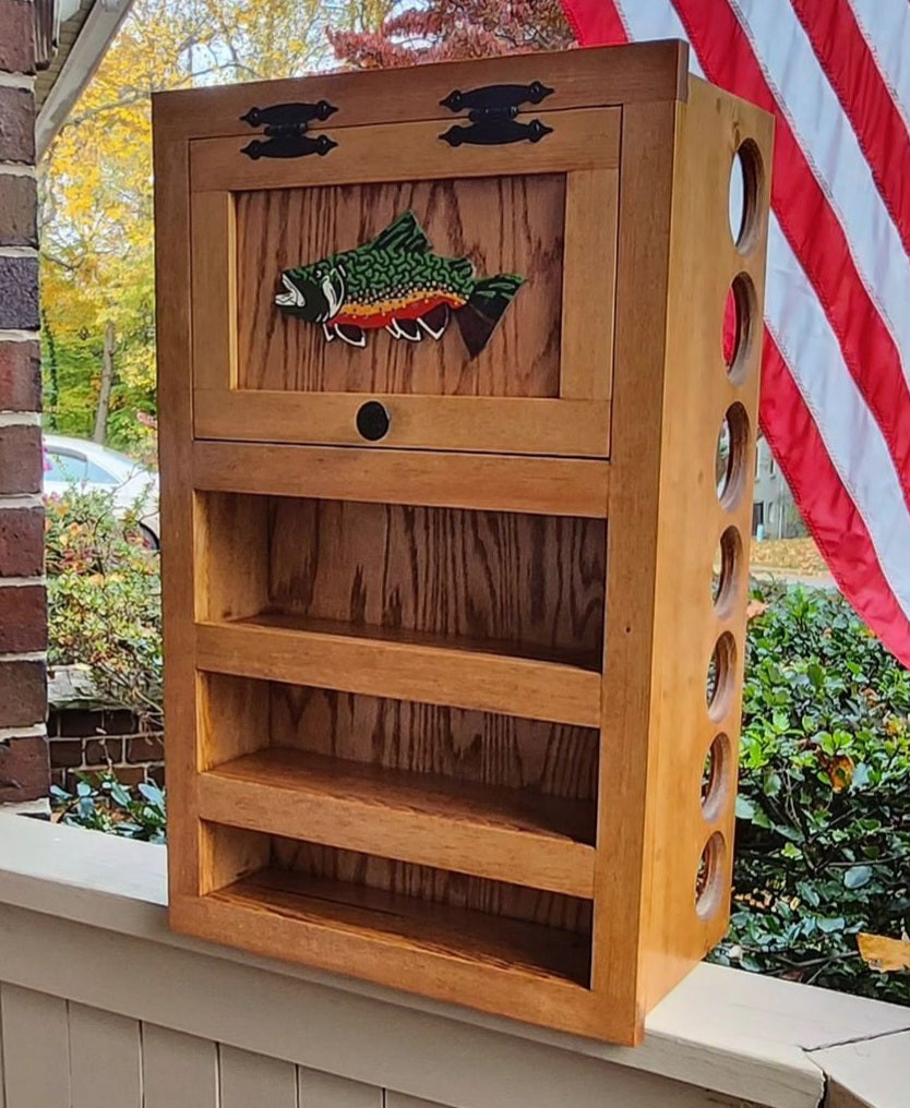 Kinniconnick Fly Rod & Reel Cabinet - Trout