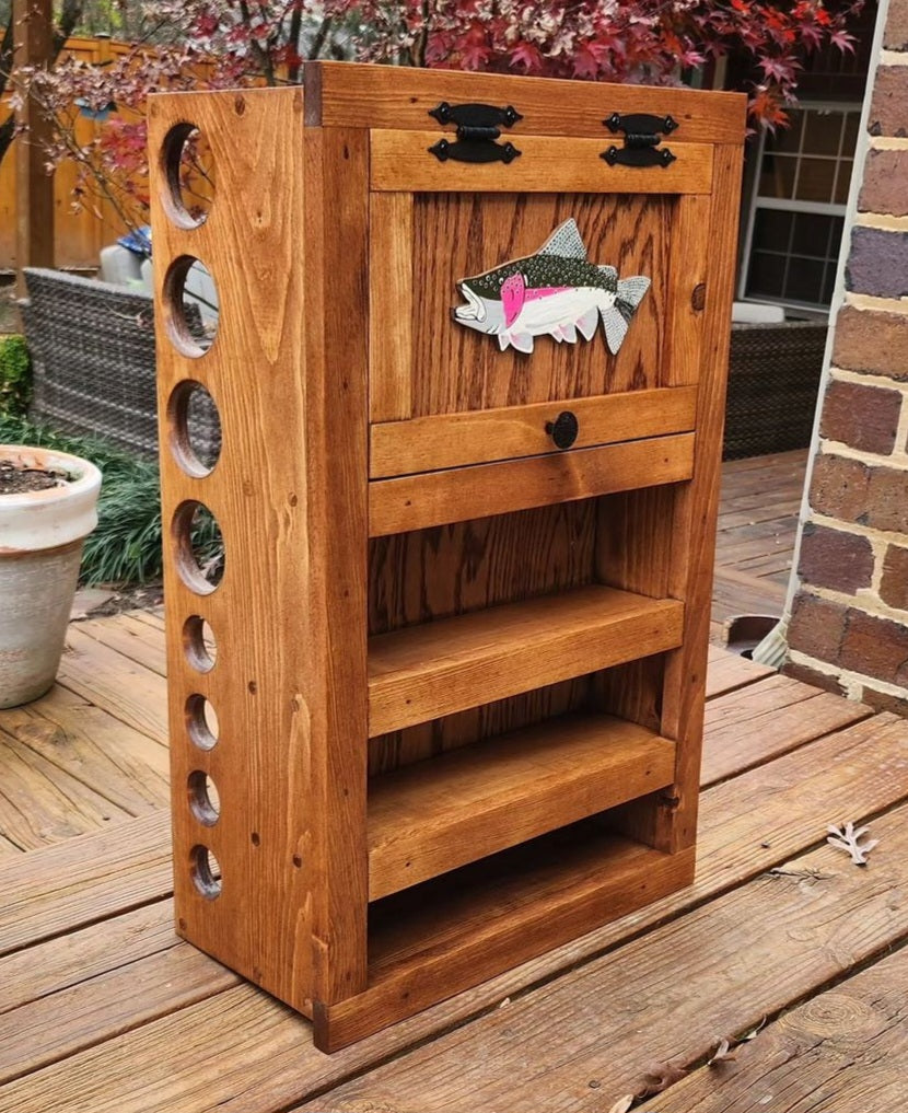Kinniconnick Fly Rod & Reel Cabinet - Trout