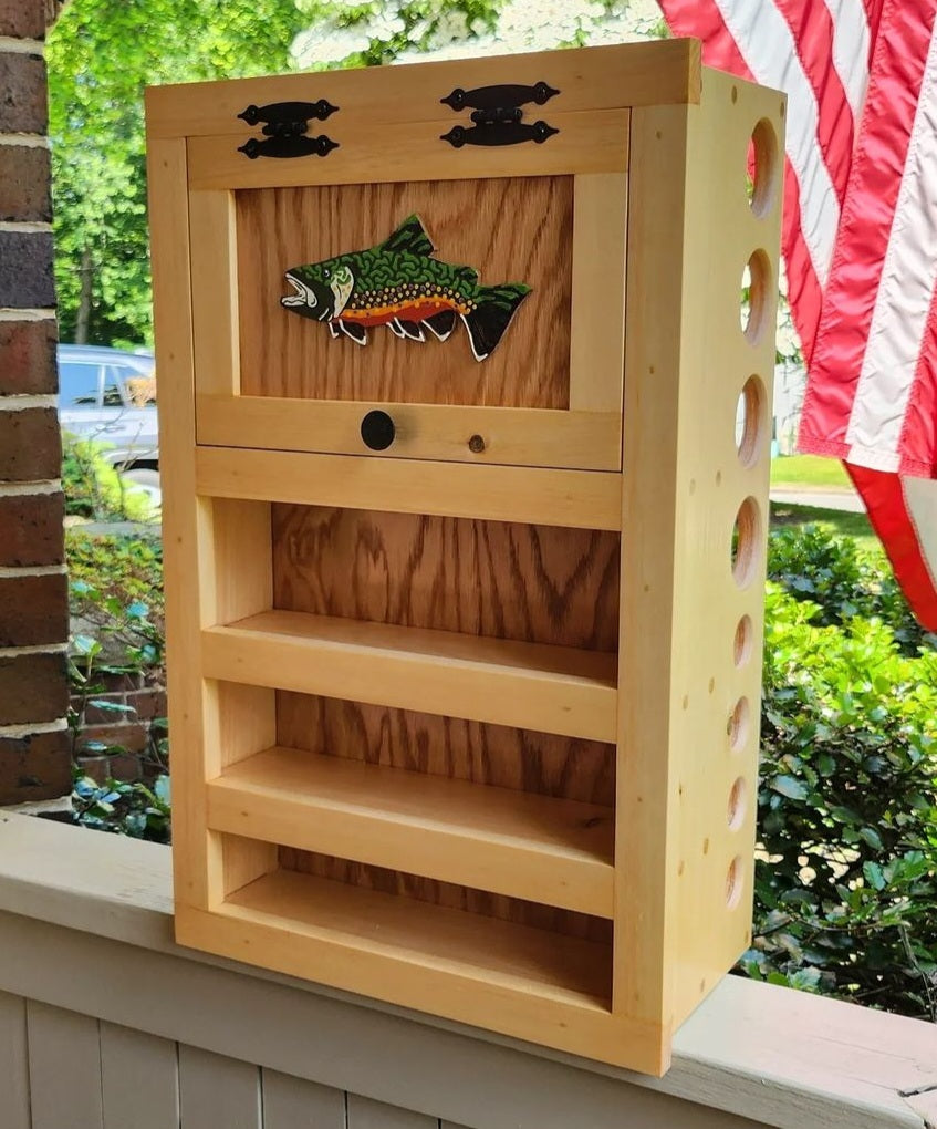 Kinniconnick Fly Rod & Reel Cabinet - Trout