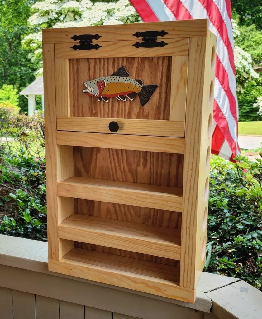 Kinniconnick Fly Rod & Reel Cabinet - Trout