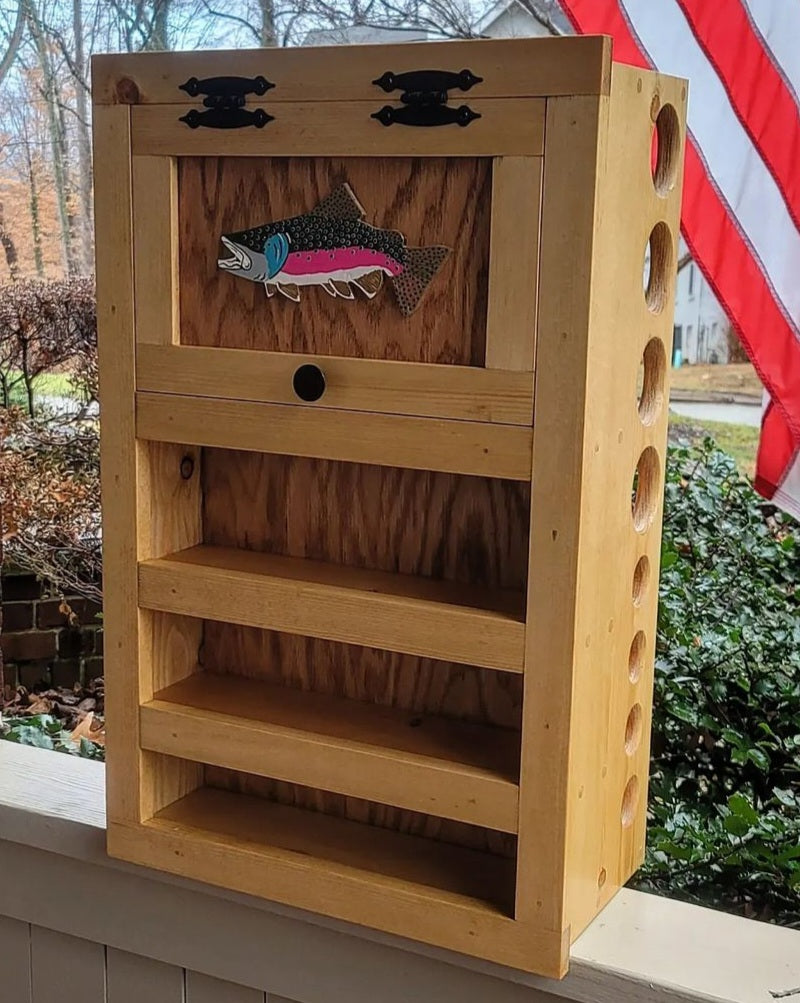 Kinniconnick Fly Rod & Reel Cabinet - Trout