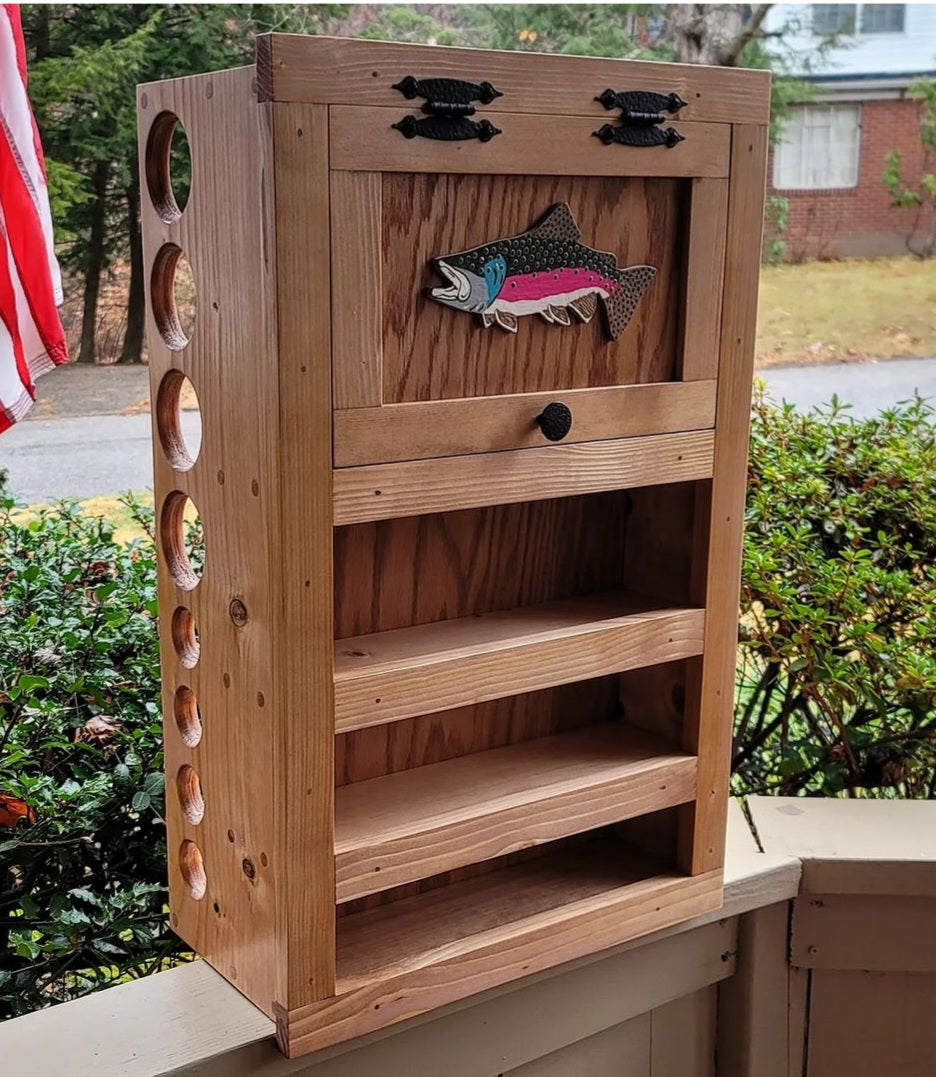Kinniconnick Fly Rod & Reel Cabinet - Trout
