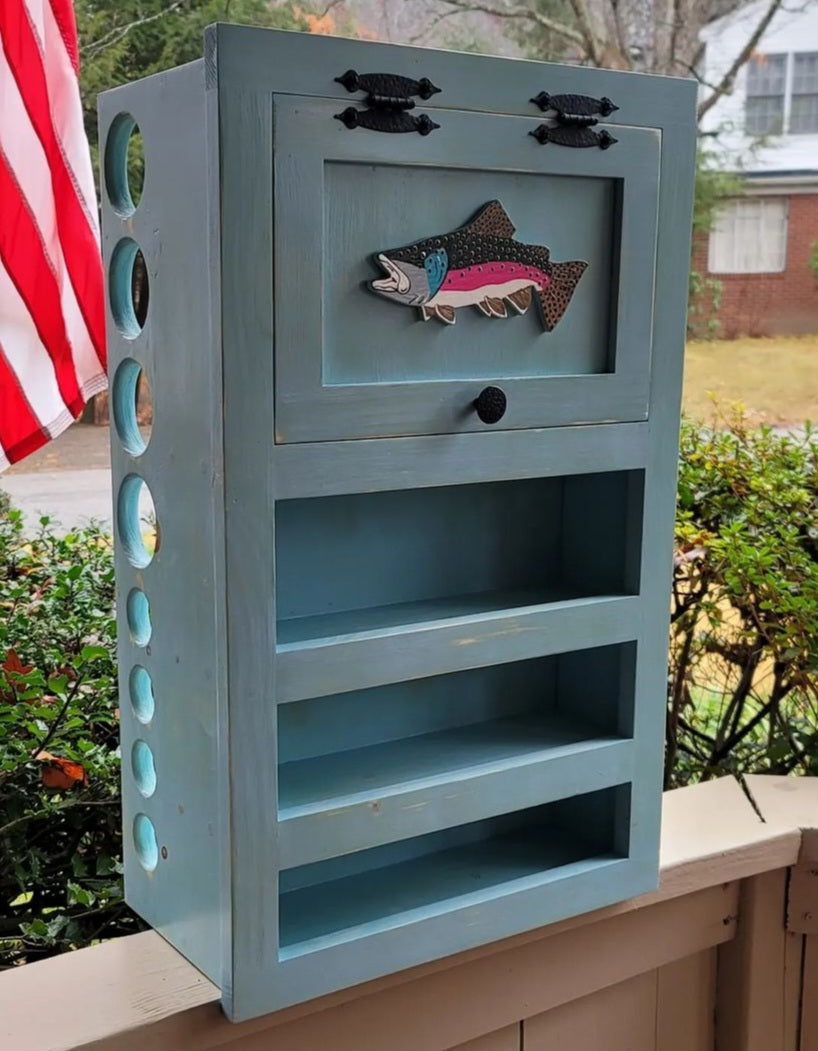 Kinniconnick Fly Rod & Reel Cabinet - Trout