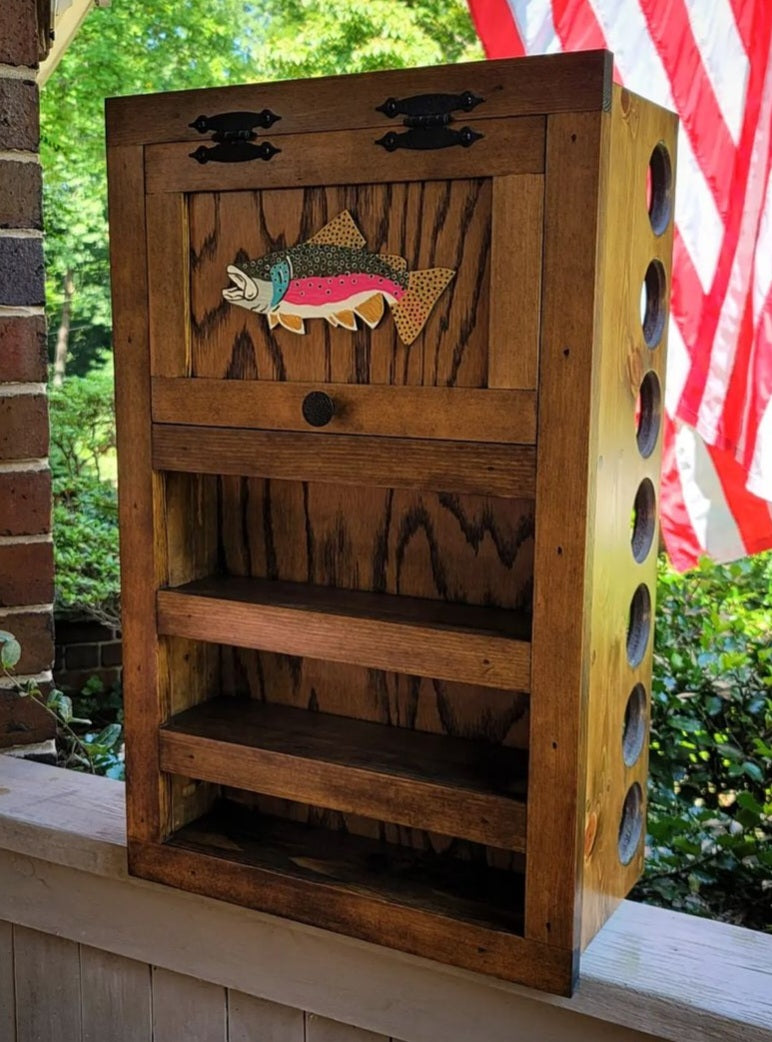 Kinniconnick Fly Rod & Reel Cabinet - Trout