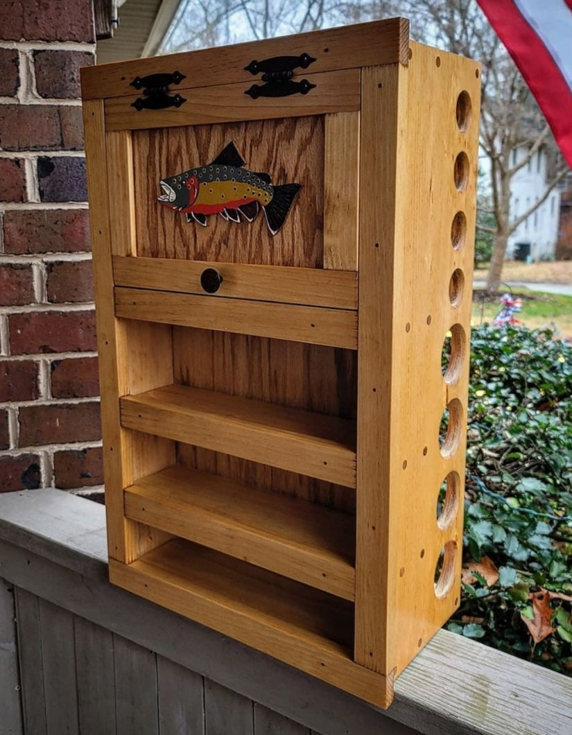 Kinniconnick Fly Rod & Reel Cabinet - Trout