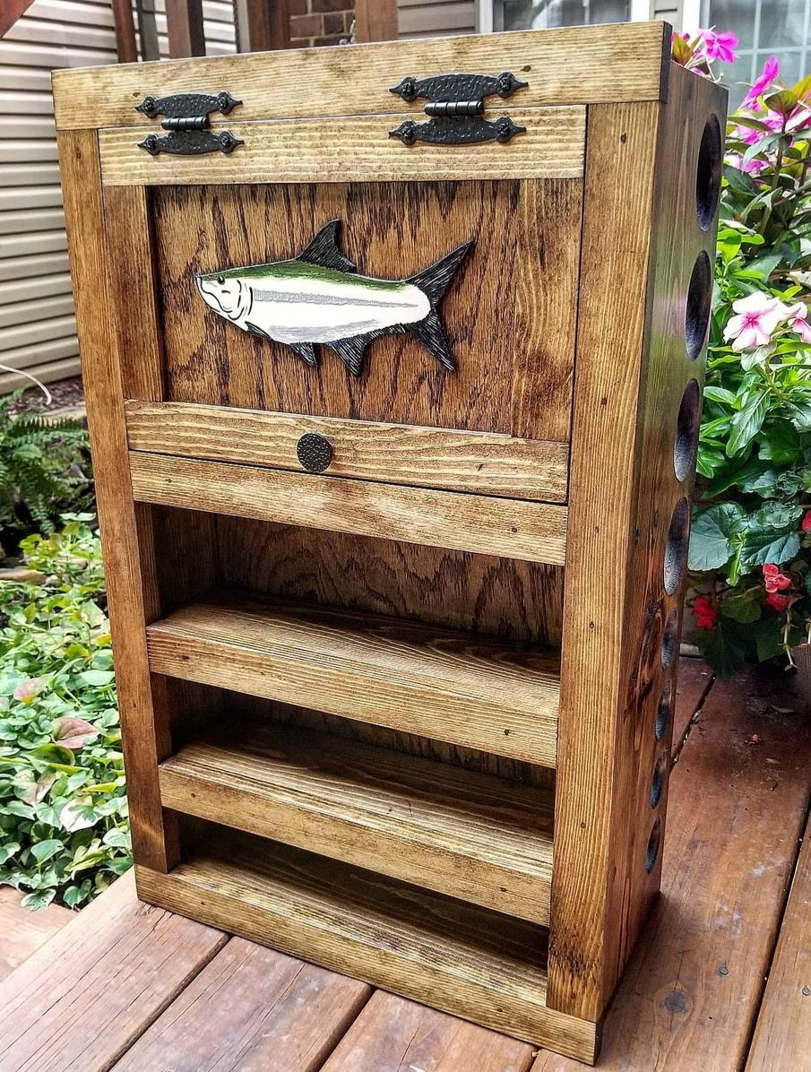 Kinniconnick Fly Rod & Reel Cabinet - Saltwater
