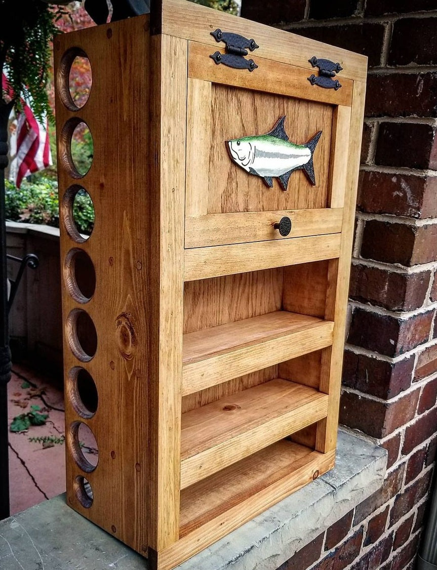 Kinniconnick Fly Rod & Reel Cabinet - Saltwater