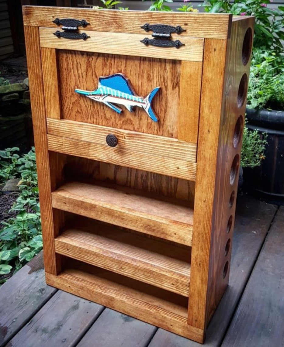 Kinniconnick Fly Rod & Reel Cabinet - Saltwater