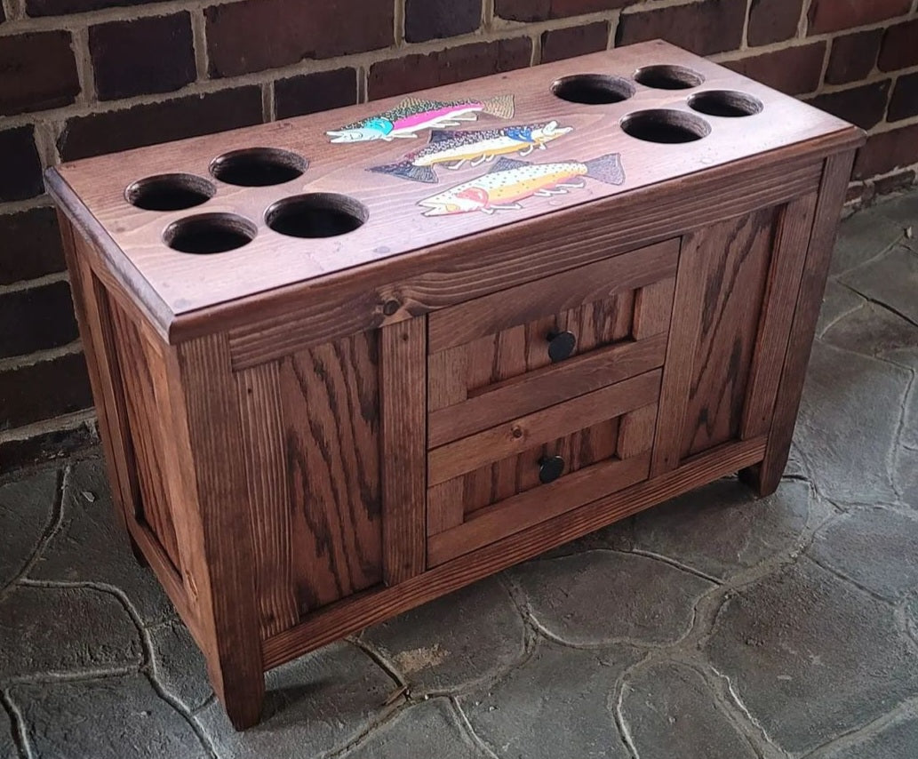 Elkhorn Fly Rod & Reel Cabinet - Trout