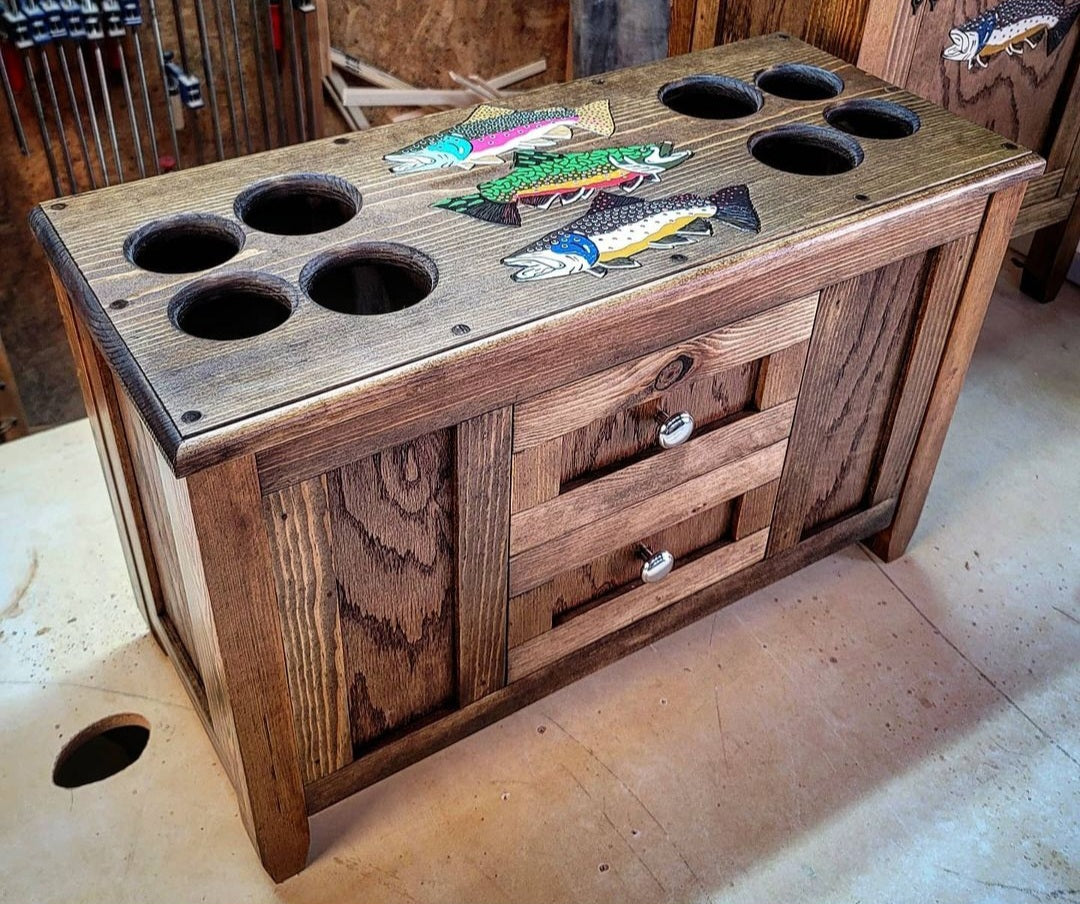 Elkhorn Fly Rod & Reel Cabinet - Trout