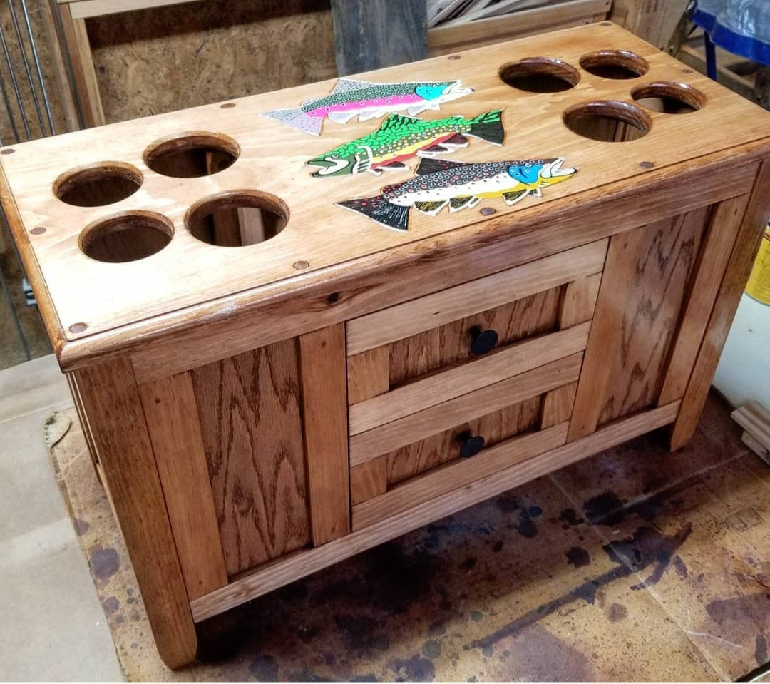 Elkhorn Fly Rod & Reel Cabinet - Trout