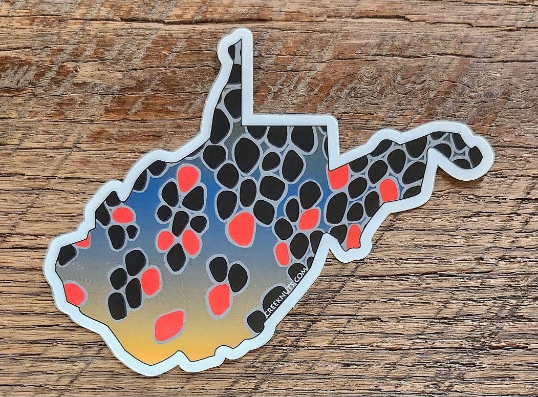 West Virginia Brown Trout Skin Sticker