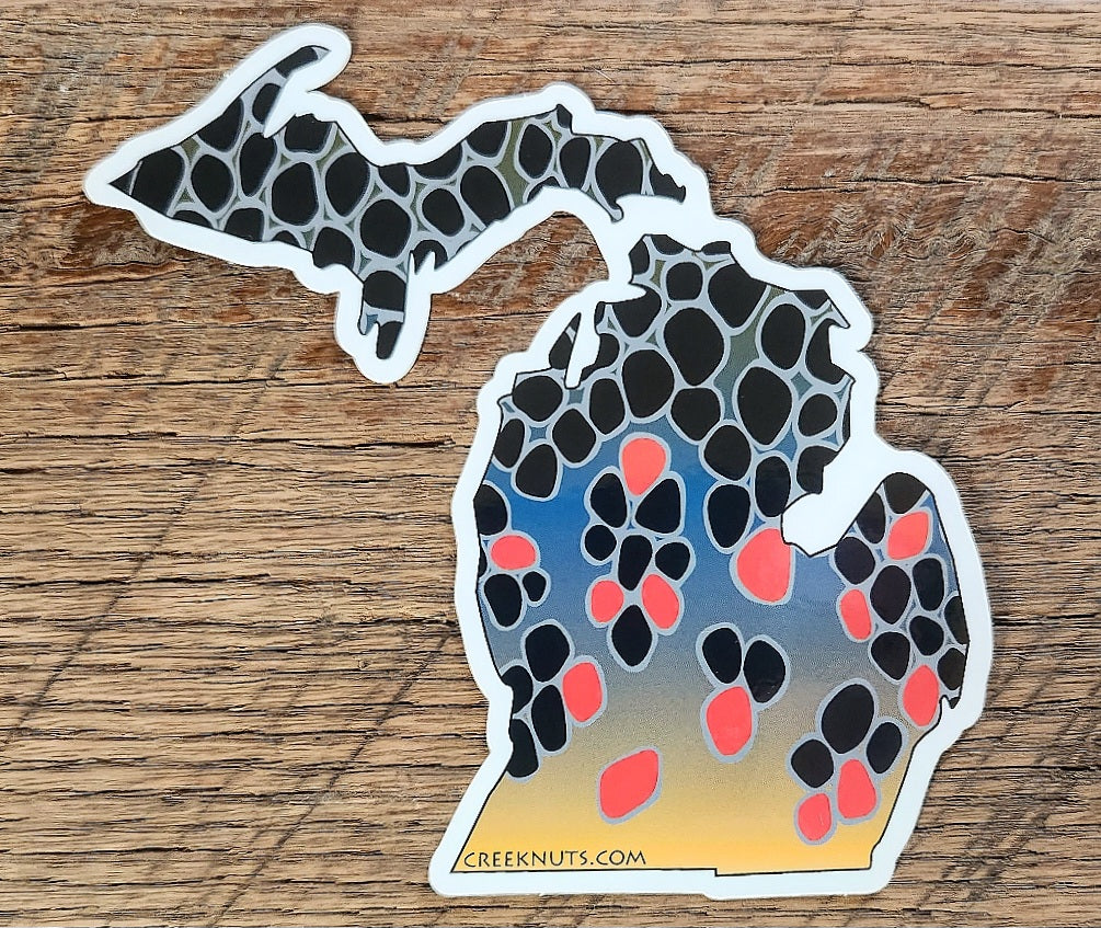 Michigan Brown Trout Skin Sticker