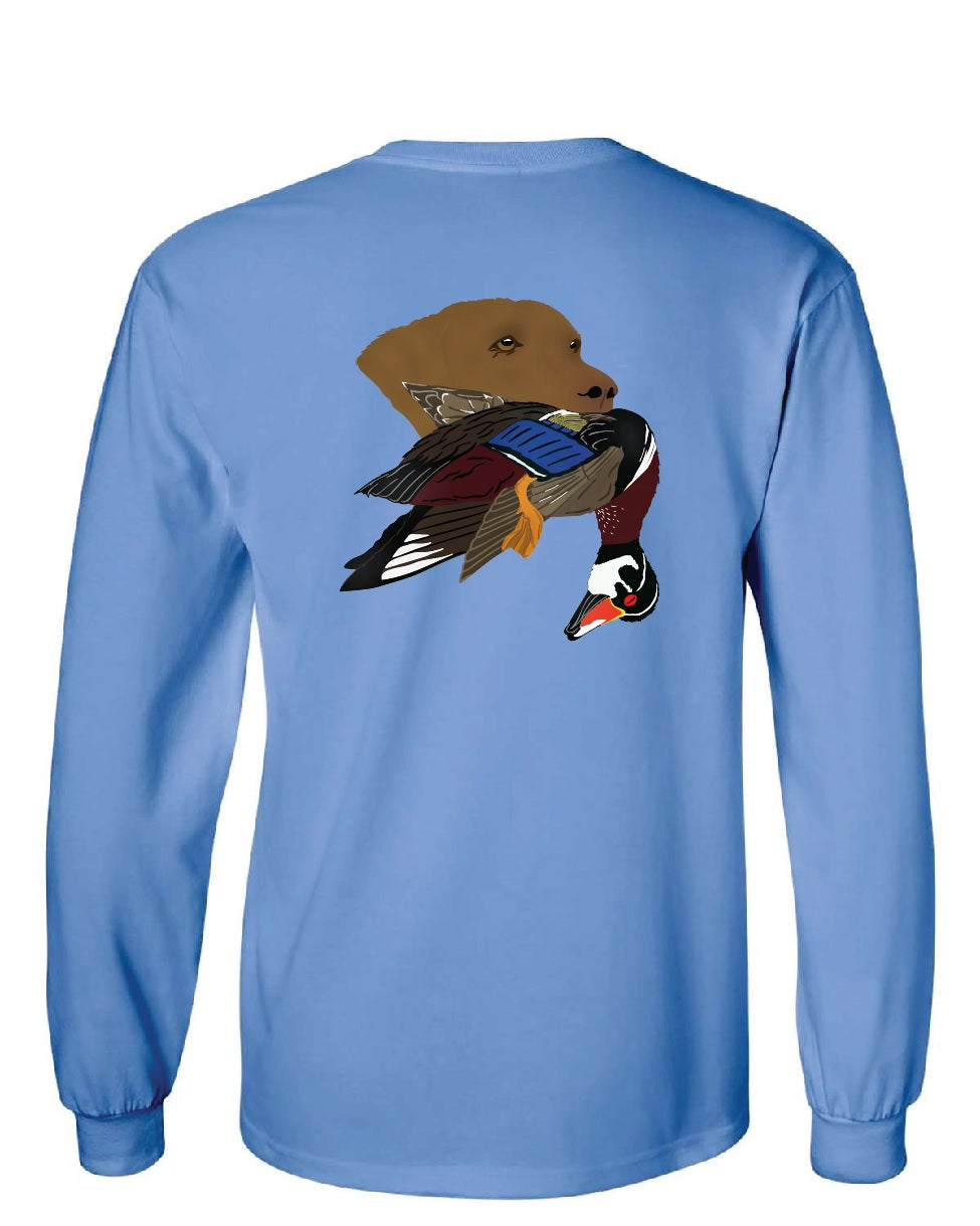 Chesapeake Bay Retriever with Wood Duck Long Sleeve T-Shirt