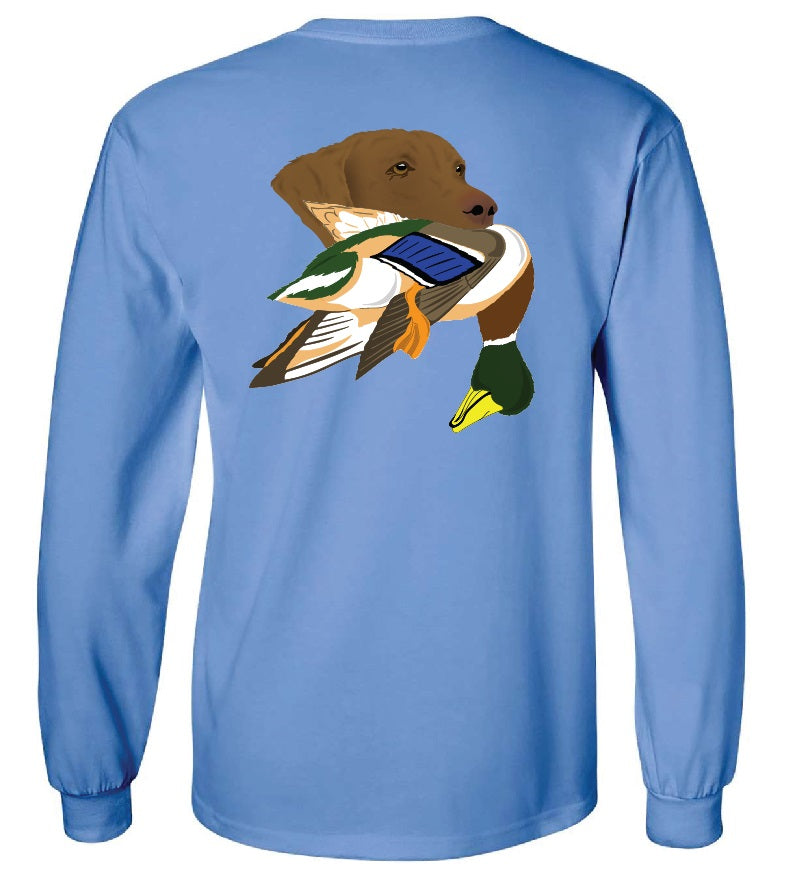 Chesapeake Bay Retriever with Mallard Duck Long Sleeve T-Shirt