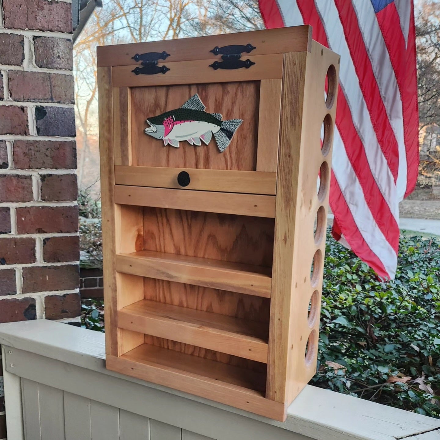 Kinniconnick Fly Rod & Reel Cabinet - Trout