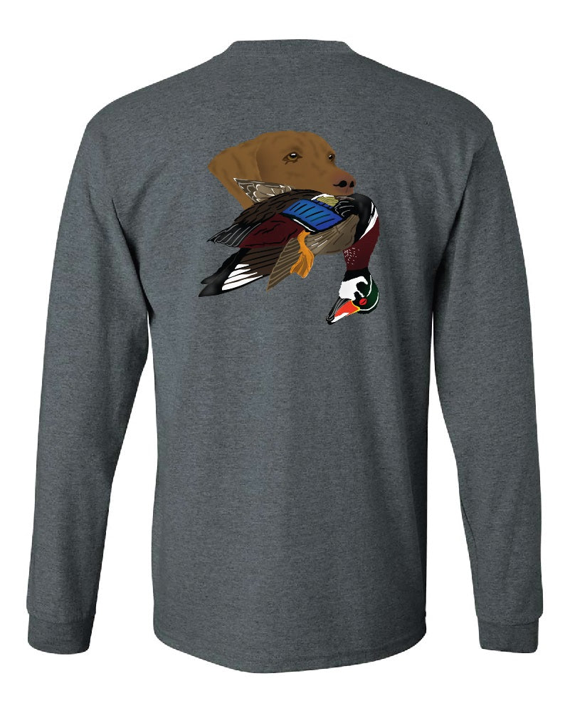 Chesapeake Bay Retriever with Wood Duck Long Sleeve T-Shirt