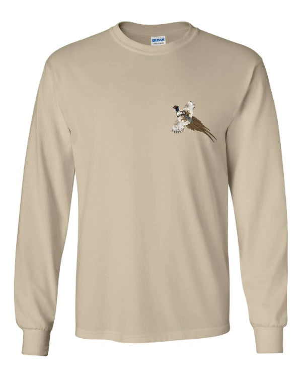 German Wirehaired Pointer with Pheasant Long Sleeve T-Shirt