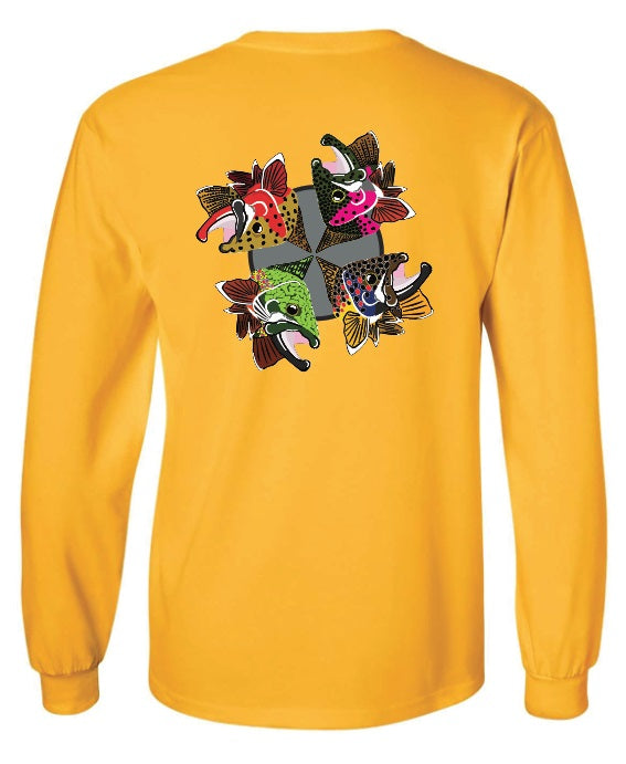 4 Trout Pinwheel Long Sleeve T-Shirt