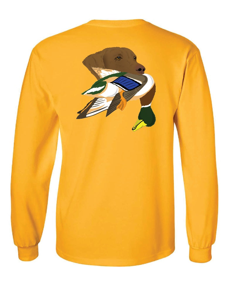 Chesapeake Bay Retriever with Mallard Duck Long Sleeve T-Shirt