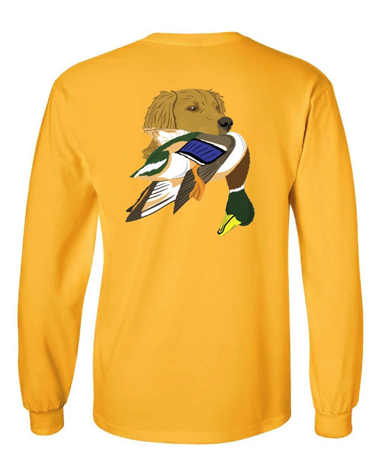 Golden Retriever with Mallard Duck Long Sleeve T-Shirt