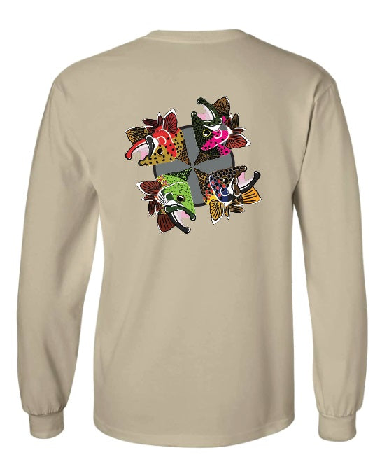 4 Trout Pinwheel Long Sleeve T-Shirt