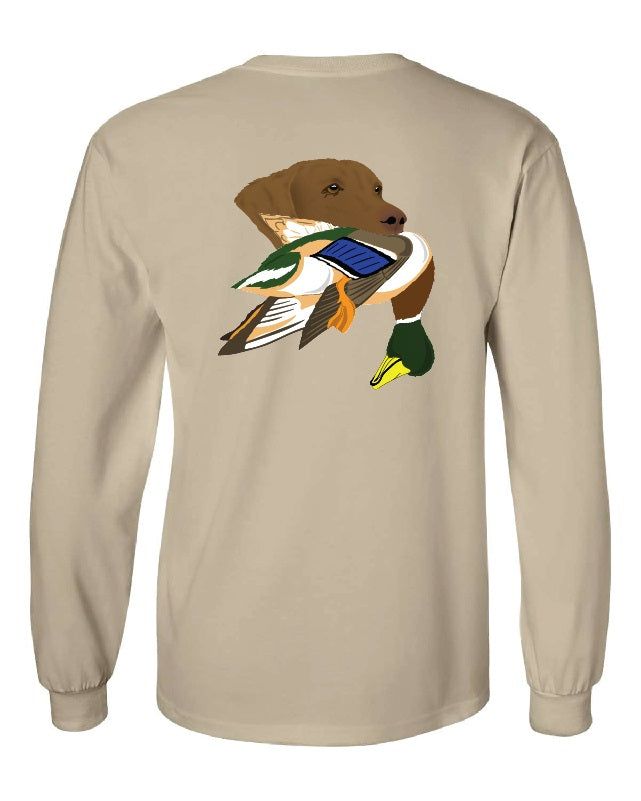 Chesapeake Bay Retriever with Mallard Duck Long Sleeve T-Shirt