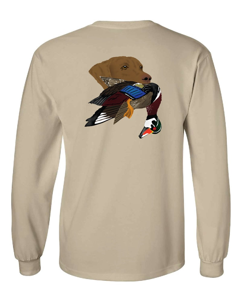 Chesapeake Bay Retriever with Wood Duck Long Sleeve T-Shirt