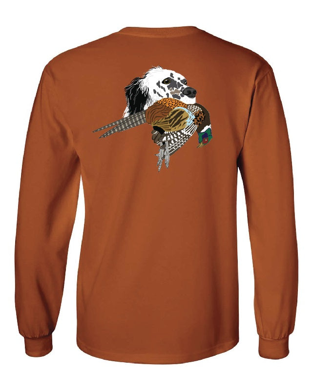 English Setter with Pheasant Long Sleeve T-Shirt