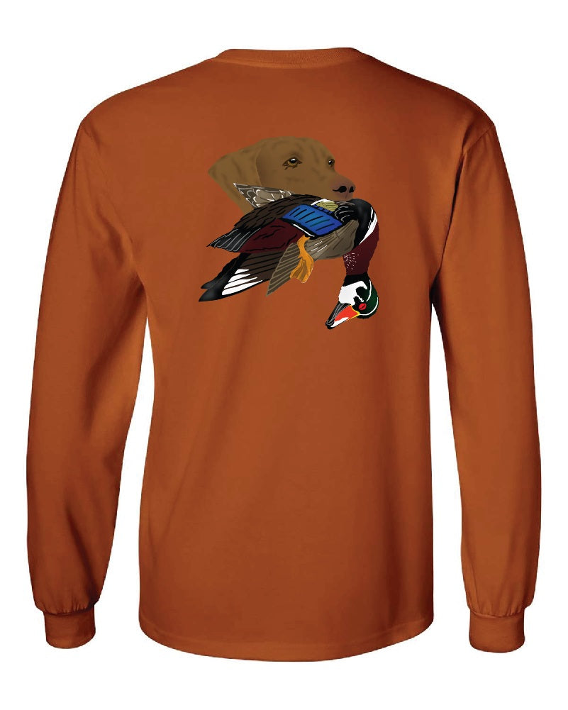 Chesapeake Bay Retriever with Wood Duck Long Sleeve T-Shirt