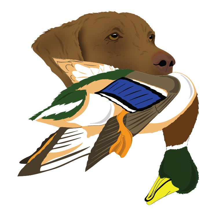 Chesapeake Bay Retriever with Mallard Duck Long Sleeve T-Shirt