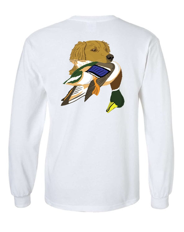 Golden Retriever with Mallard Duck Long Sleeve T-Shirt