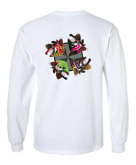 4 Trout Pinwheel Long Sleeve T-Shirt