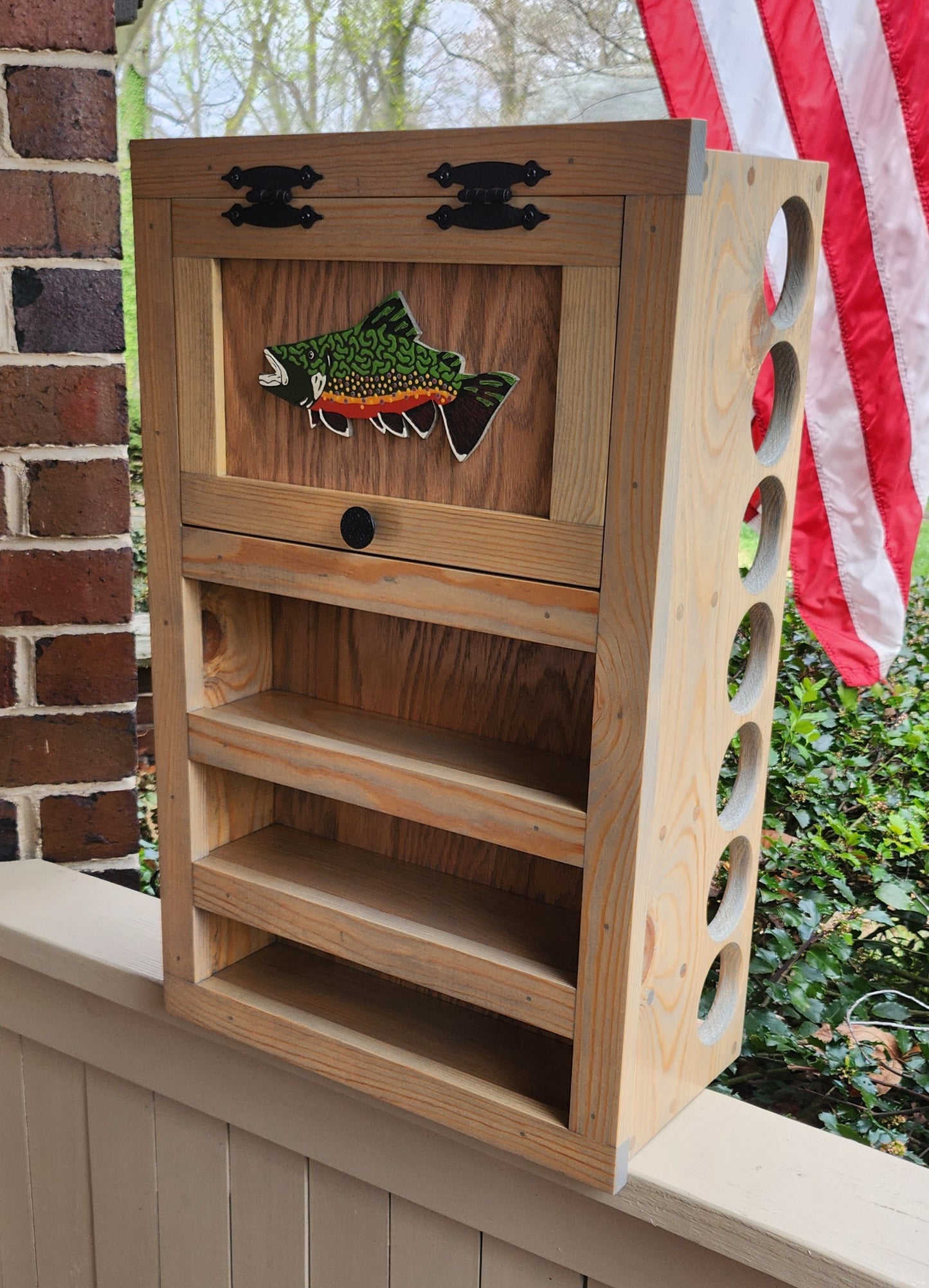 Kinniconnick Fly Rod & Reel Cabinet - Trout