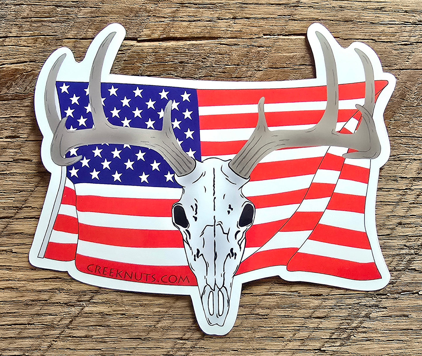 Whitetail Euro Mount with USA Flag Sticker