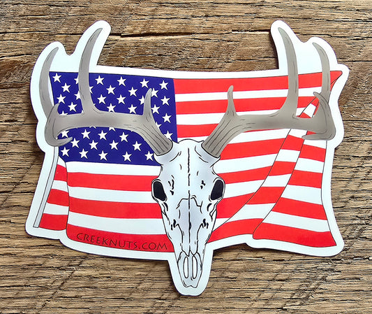 Whitetail Euro Mount with USA Flag Sticker