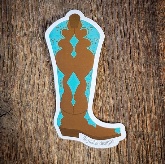 JustK8Designs Cowgirl Boot Sticker